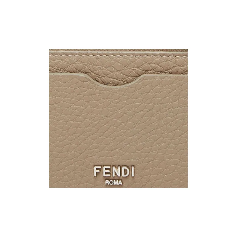 FENDI Peekaboo Calfskin Card Holder Women's Dove Gray-3