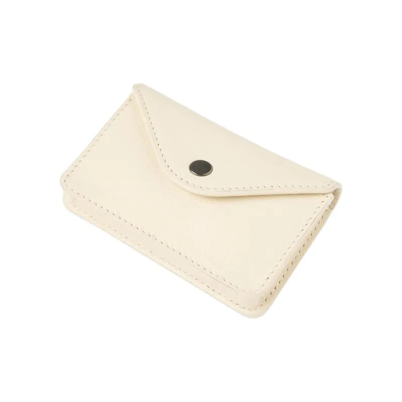 Lemaire Grained Goatskin Card Holder Coin Purse Women's Light Cream-1