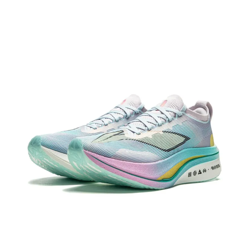 LiNing Feidian 4 Elite Anti Slip And Wear Resistant Breathable Low Top Casual Running Shoes Unisex Purple Ice Cyan-2