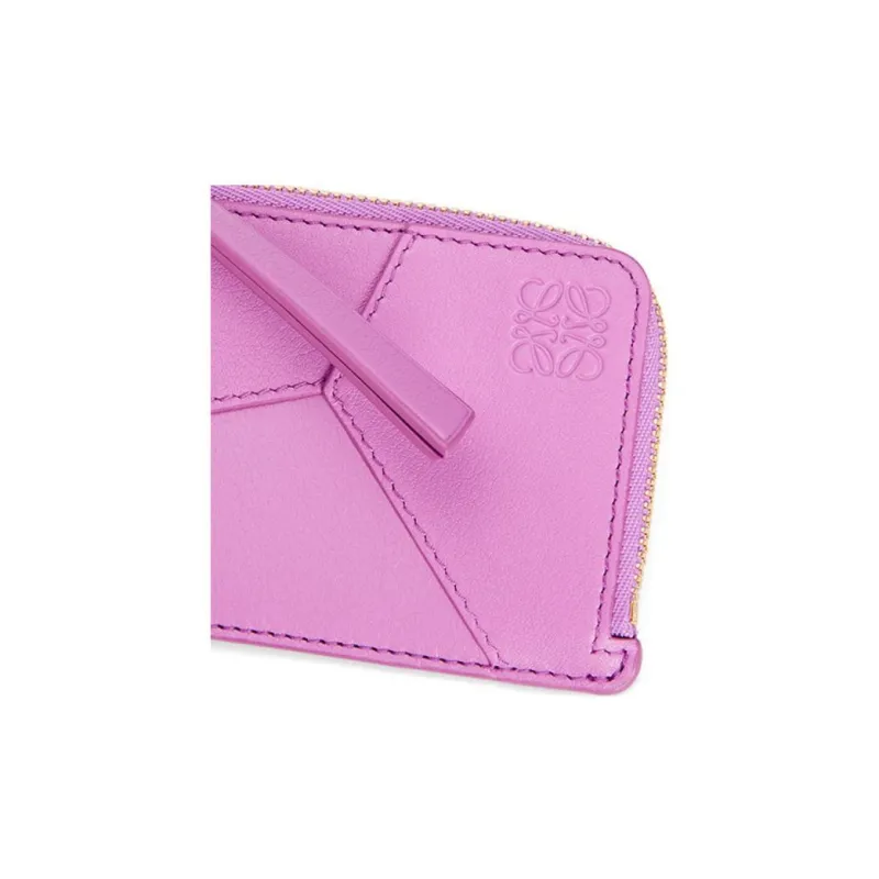 LOEWE Puzzle Calfskin Card Holder Women's Rock Rose-3