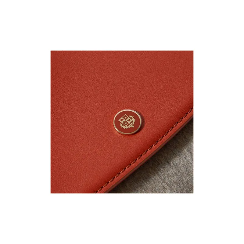 Loro Piana Sesia Felt With Cow Leather Tote Bag Shopping Bag Shoulder Bag Handbag Large Size Women's Red-3