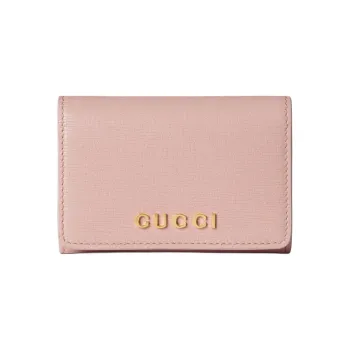 GUCCI Leather Wallet, Card Holder Women's Light Pink