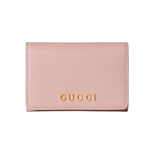 GUCCI Leather Wallet, Card Holder Women's Light Pink