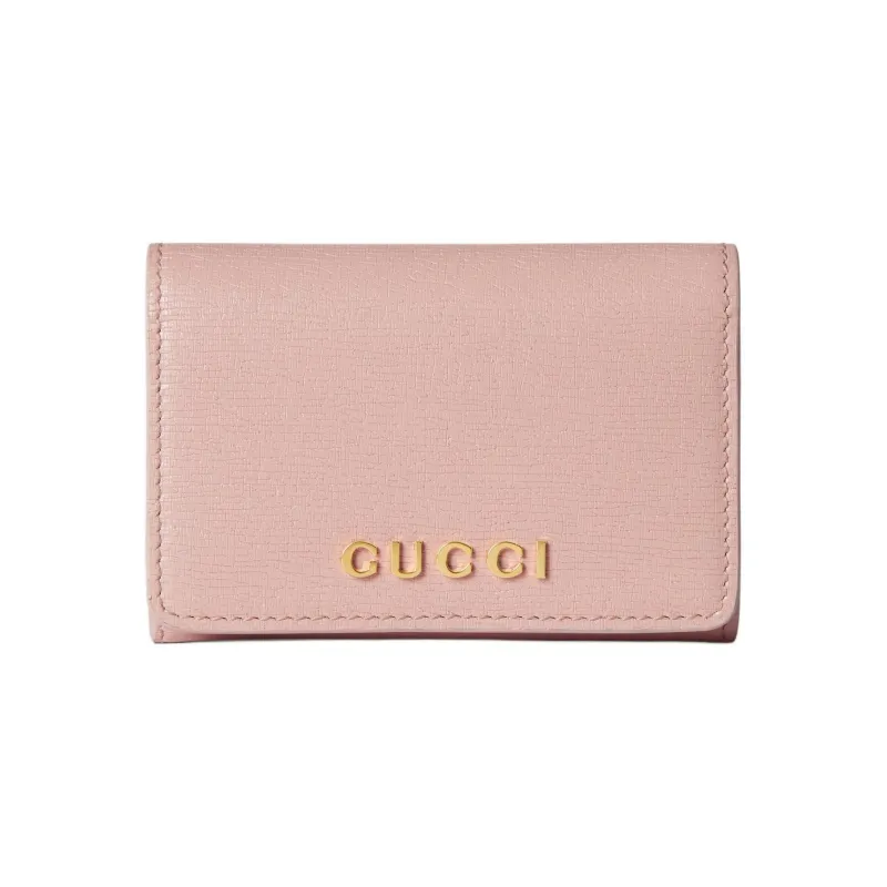 GUCCI Leather Wallet, Card Holder Women's Light Pink-0