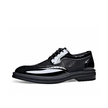LUOMAIKE Dress Shoes Men Low Top Black, White
