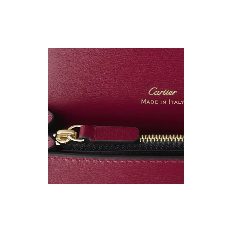 CARTIER PANTHÈRE Calfskin Card Holder Women's Cherry Red-3
