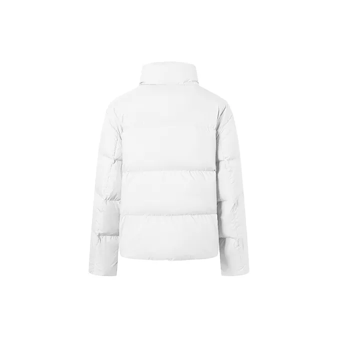 SylphlikeLoli Solid Color Stand Collar Loose Fit Thickened Cropped Down Jacket Women's-3
