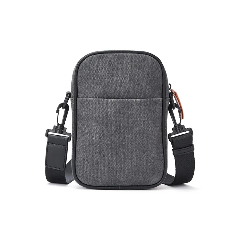 BOSTANTEN Canvas With Fabric Canvas Bag, Sling Bag, Crossbody Bag, Shoulder Bag Men's Gray-3