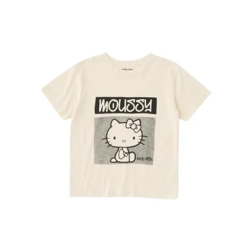 MOUSSY Hello Kitty Co-brand T-Shirts Women's Beige