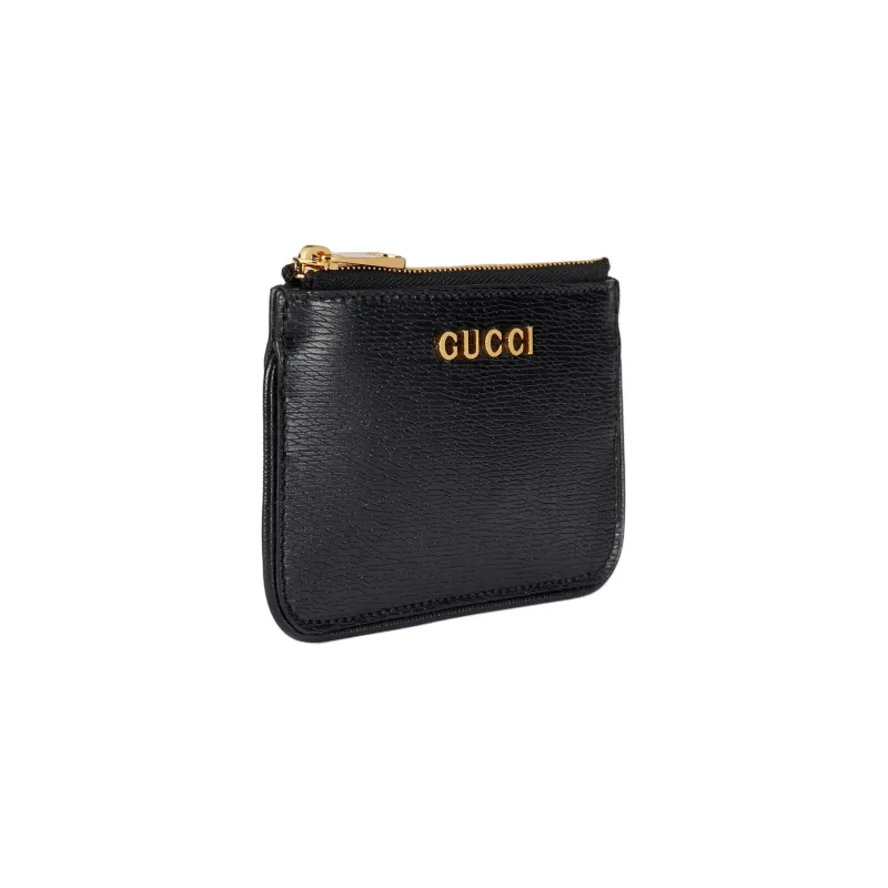 GUCCI Leather Key Pouch Women's Black-1
