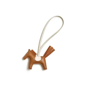HERMES Lambskin Ornament Unisex Brown