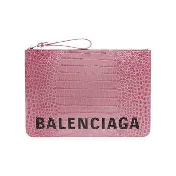 Balenciaga Cow Leather Clutch Regular Men's Pink