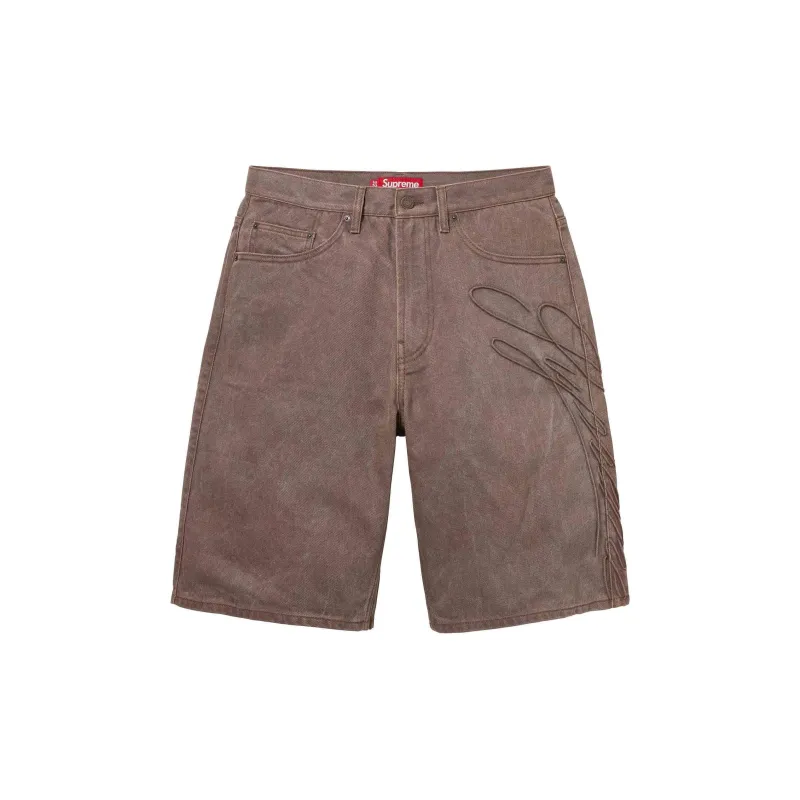 Supreme Script Baggy Denim Short-10