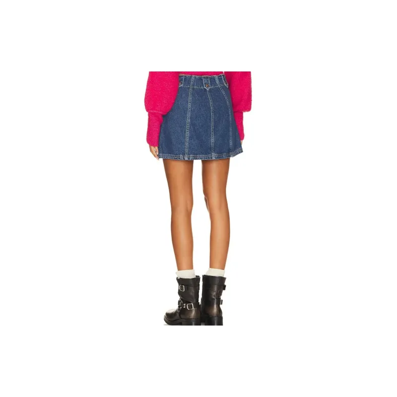 FREE PEOPLE Denim Short Skirts Women's Blue-1