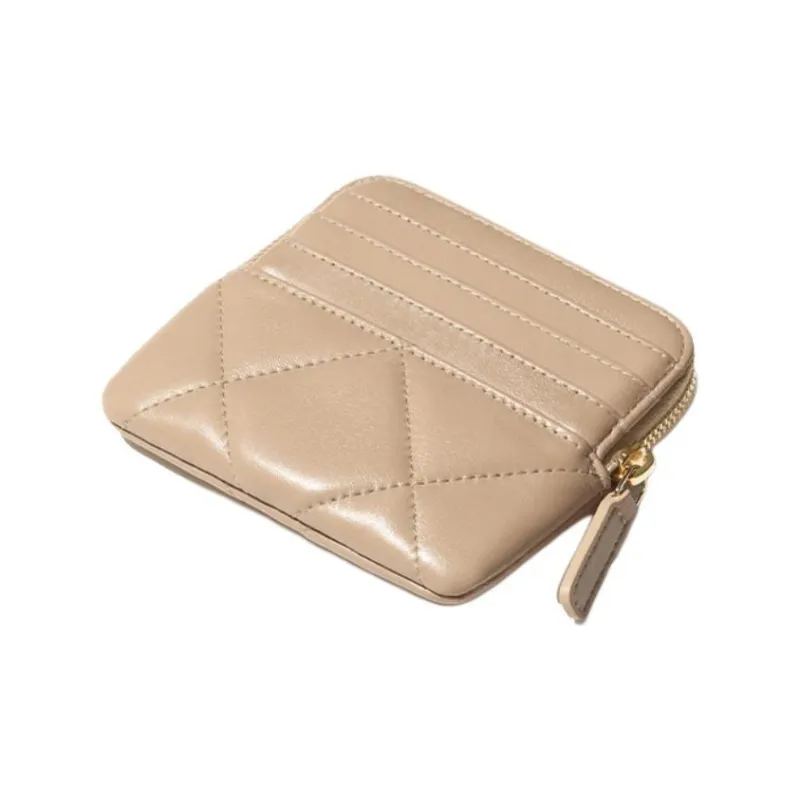 CHANEL 19Bag Lambskin Coin Purse Women's Dark Beige-1