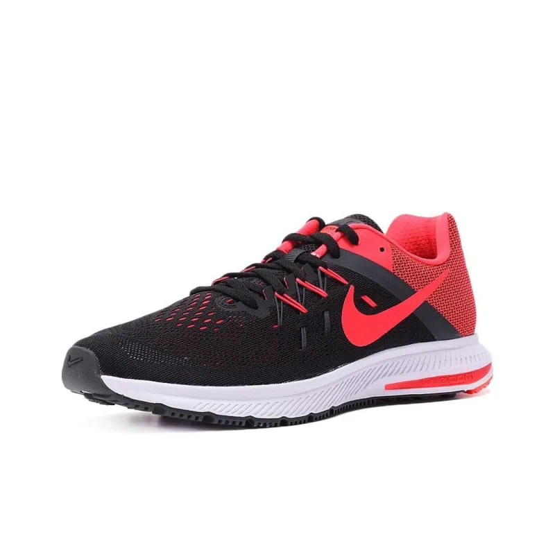 Nike ZOOM Winflo 2 Wear-resistant And Lightweight Low-Top Casual Running Shoes Men's Black Red-2