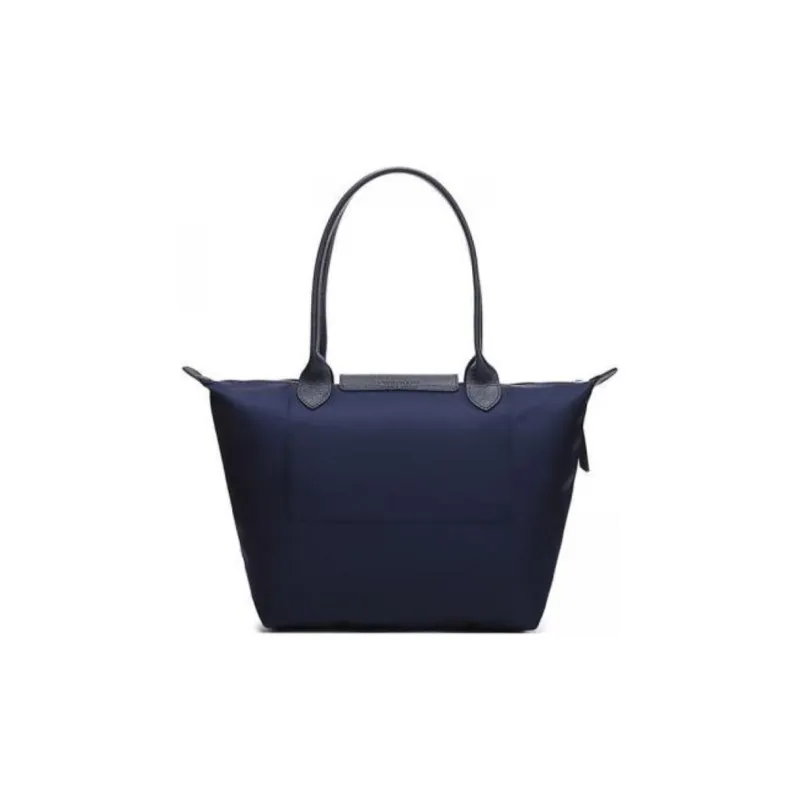 LONGCHAMP Le Pliage Cow Leather One Shoulder Handbags Medium Size Women's Navy-3