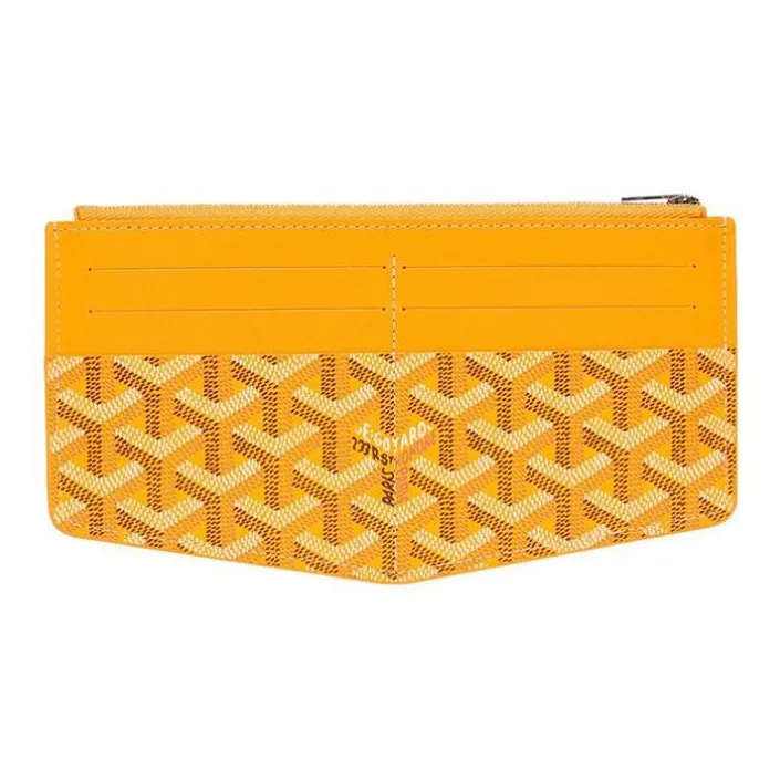 GOYARD Insert Louise Canvas With Leather Wallet Unisex Yellow-0