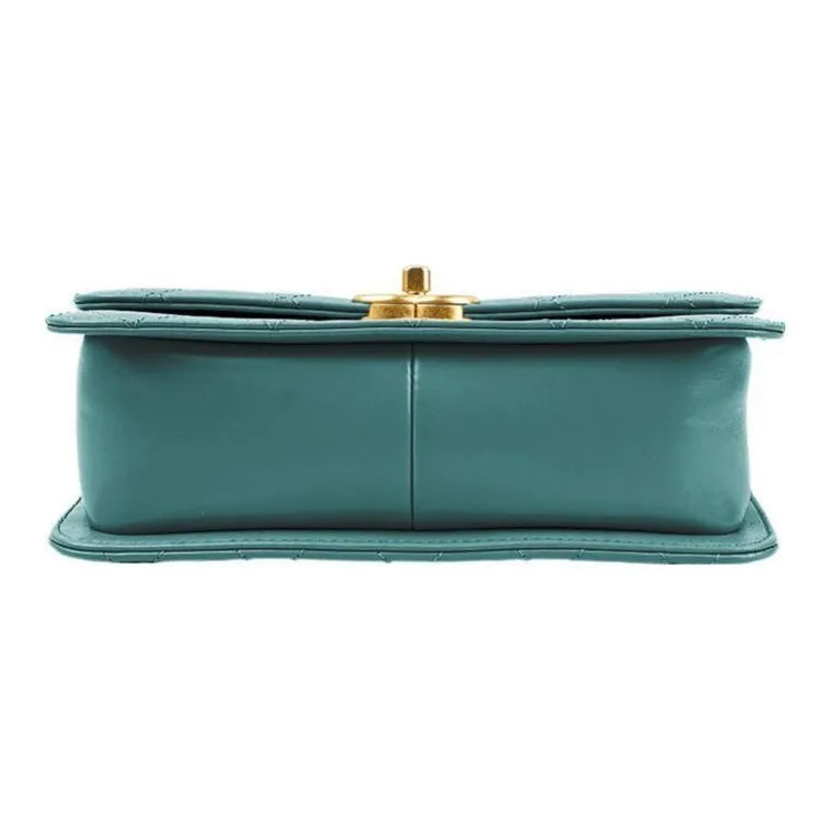 CHANEL Calfskin & Metal Flap Bag Coin Purse Crossbody Bag Trumpets Women's Green-3