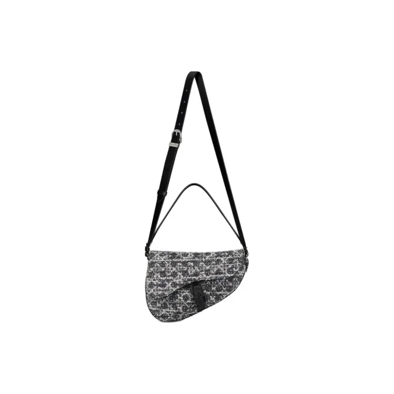 DIOR Saddle Tweed Saddle Bag Crossbody Shoulder Bag Men's Navy-1