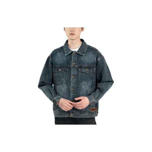 Jeep Denim Jackets Unisex Black Gray