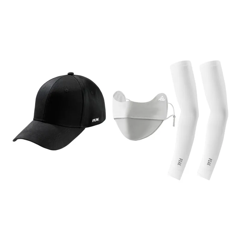 PEAK Cotton Baseball Caps Unisex Black White-7