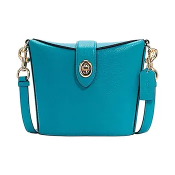 COACH Addie Leather Box Bag French Fries Bag Shoulder Bag Crossbody Bag Regular Women's Sapphire Green