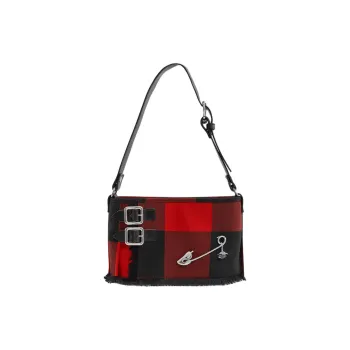 Vivienne Westwood Virgin Wool Handbag Shoulder Bag Women's Red & Black