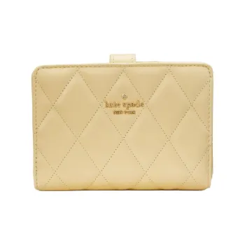 Kate Spade Quilted Leather Wallet Medium Size Women's Butter