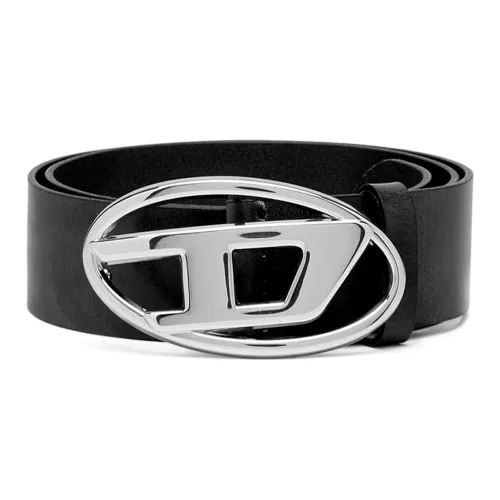 DIESEL Leather D Buckle Belt