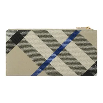 Burberry Polyurethane Wallet Large Size Women's Moss Green