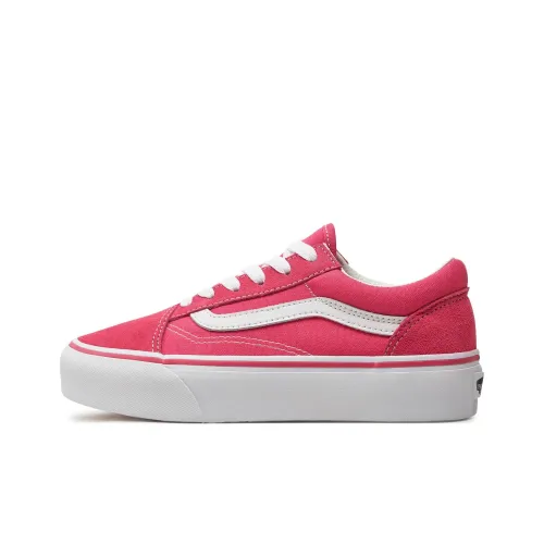 Vans Old Skool Platform Anti Slip Wear Resistant Low Top Skateboard Shoes Women's Pink