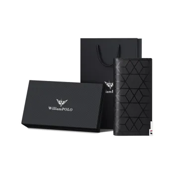 WilliamPOLO Wallets Black Laser Pattern