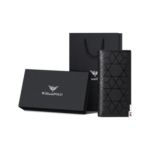 WilliamPOLO Wallets Black Laser Etched