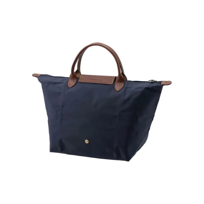 LONGCHAMP Canvas With Cow Leather Canvas Bag, Dumpling Bag, Handbag Medium Size Women's Marine Blue-2