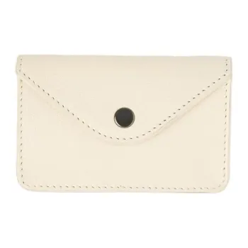 Lemaire Grained Goatskin Card Holder Coin Purse Women's Light Cream