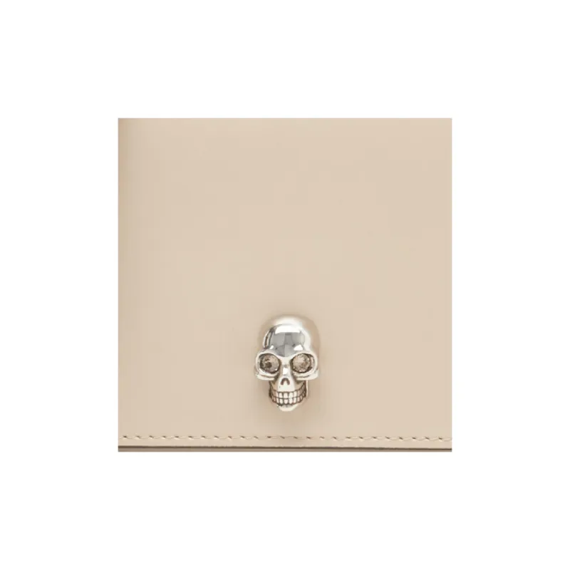 Alexander McQueen Skull Cow Leather Shoulder Bag, Crossbody Bag Women's Camel-4