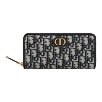 DIOR Leather Wallet Women's Blue