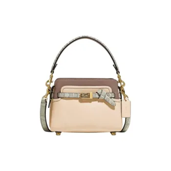COACH Tate Leather Snake Skin Crossbody Bag, Shoulder Bag, Handbag Small Size Women's Milk Tea Multicolor
