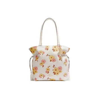 COACH Andy Cow Leather Tote Bag, Shopping Bag, Handbag, Shoulder Bag Women's White