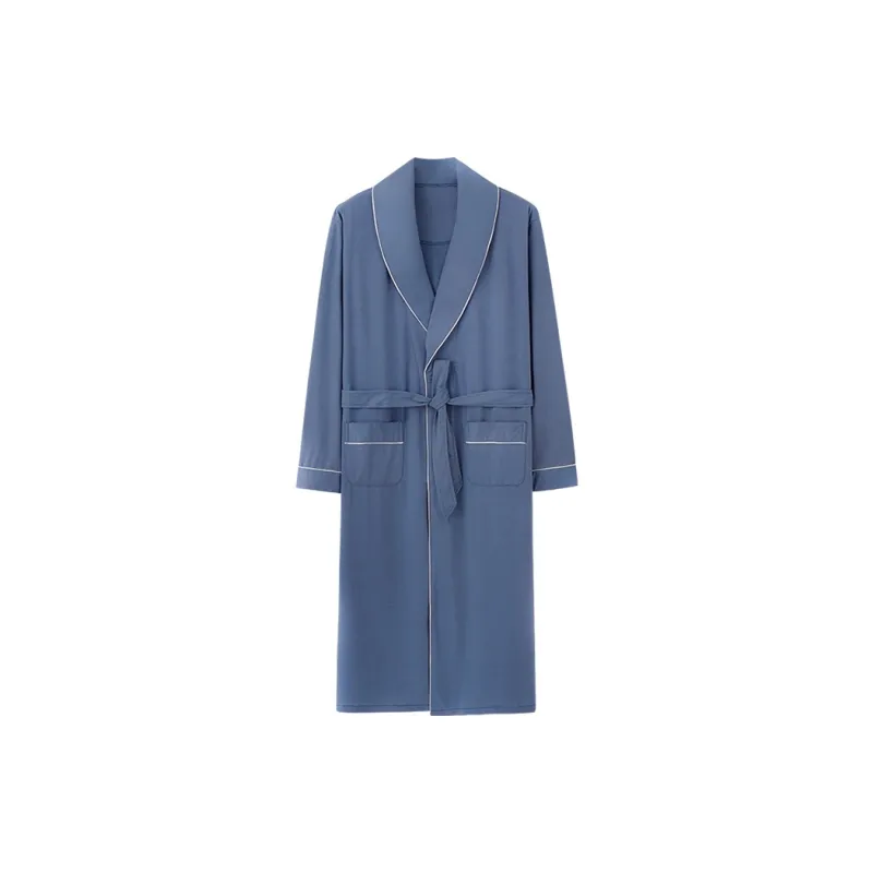 MIIOW Bath Robes Men's Dark Blue-5