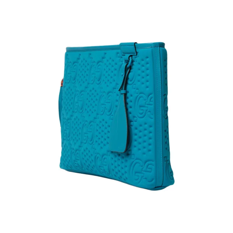 GUCCI Recycled Material Clutch Large Size Unisex Electric Blue-1