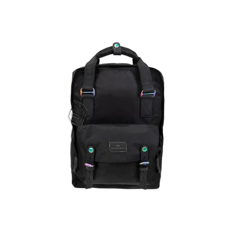 Doughnut Nylon Fabric Laptop Bag Backpack Portable Backpack Regular Unisex Black-0