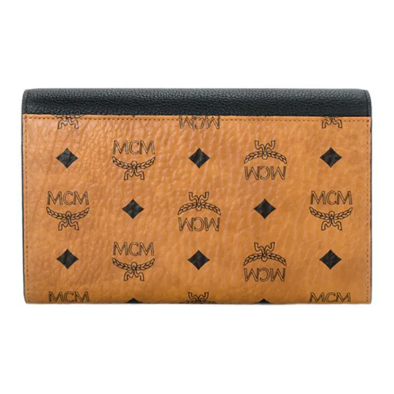 MCM Flap Wallet With Pouch Visetos Cognac/Black-1