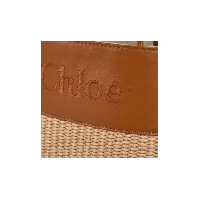 Chloe Calfskin Tote Bag, Shopping Bag, Shoulder Bag, Handbag Mini Women's Caramel-4
