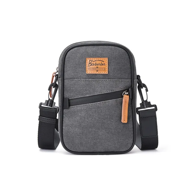 BOSTANTEN Canvas With Fabric Canvas Bag, Sling Bag, Crossbody Bag, Shoulder Bag Men's Gray-0