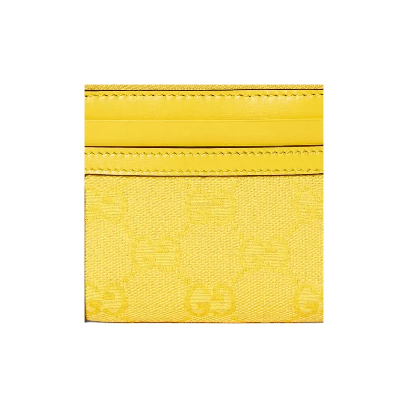 GUCCI Canvas With Leather Wallet Mini Unisex Yellow-4