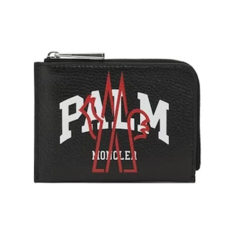 Moncler Genius Series Fabric Cow Leather Patchwork Card Holder Unisex Black-2
