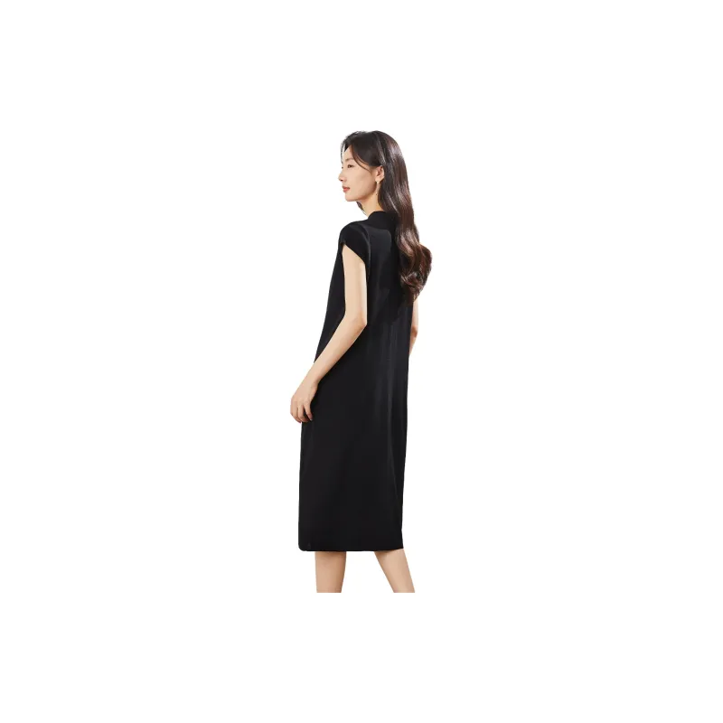Coonesha Short Sleeved Dresses Women's Black-1