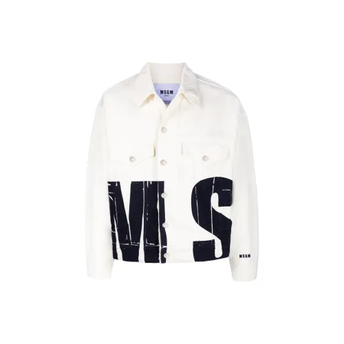 MSGM Denim Jackets Men White